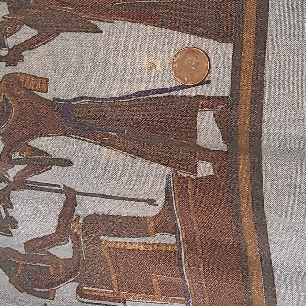RARE VINTAGE EGYPTIAN PRINT DENIM DRESS - Picture 12 of 15